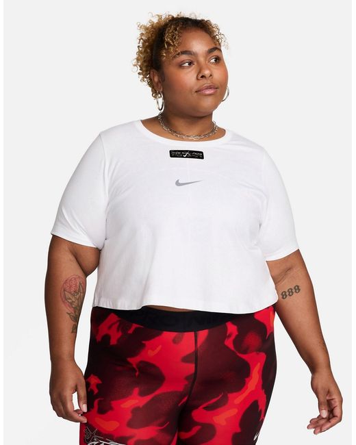 Nike Plus Megan Thee Stallion graphic slim fit cropped T-shirt white-