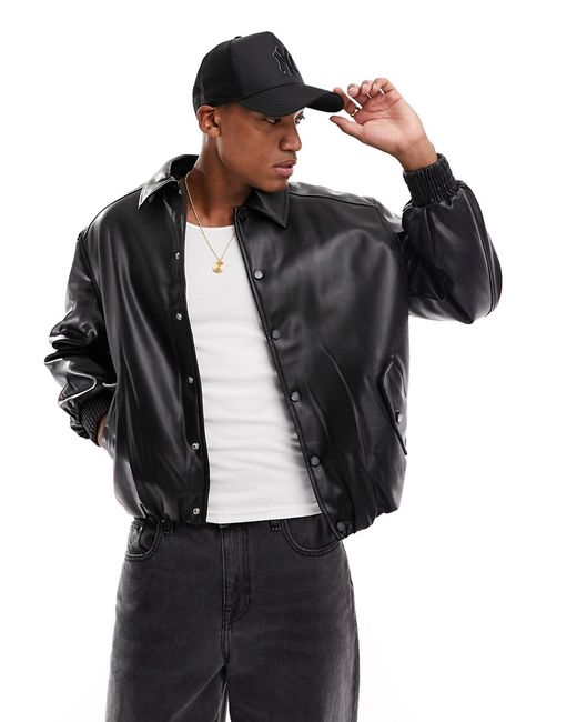 The Couture Club faux leather bomber jacket