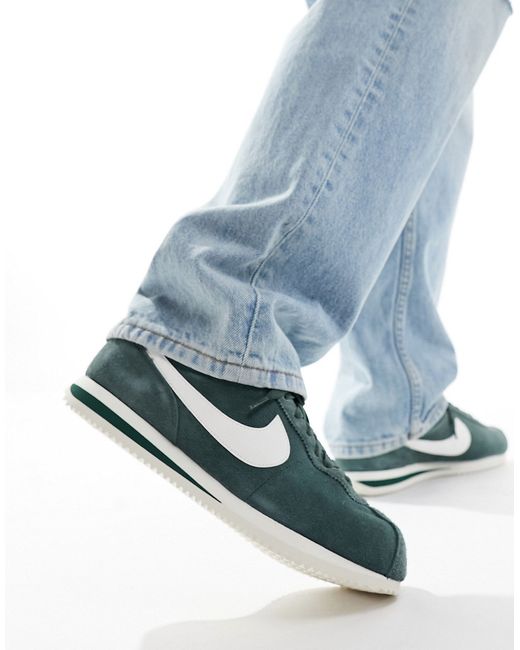 Nike Cortez suede sneakers forest green-