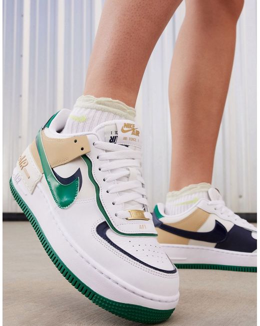 Nike Air Force 1 Shadow sneakers with green detail