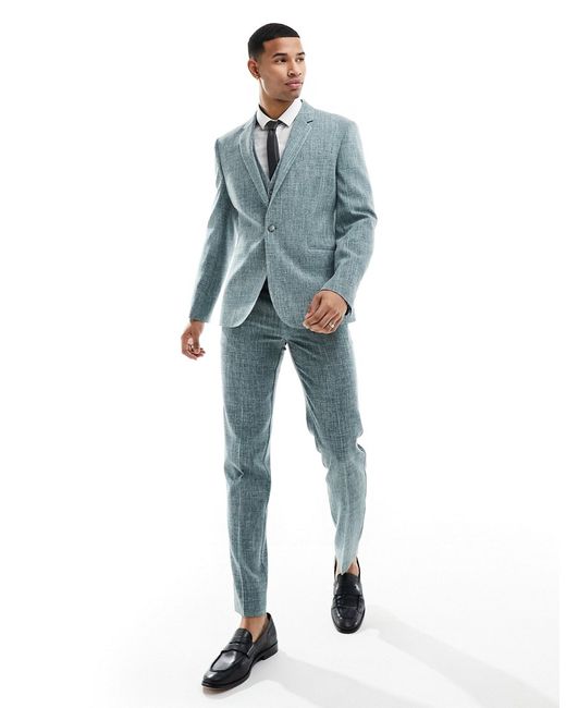 Asos Design wedding slim suit jacket crosshatch