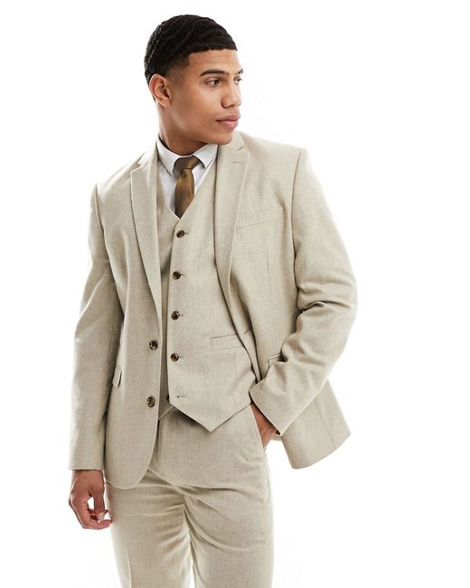Asos Design slim suit jacket wool mix texture