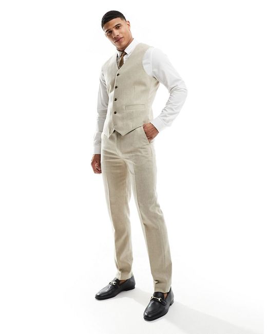 Asos Design slim suit pants wool mix texture