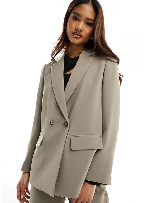Whistles double breasted blazer taupe part of a set-