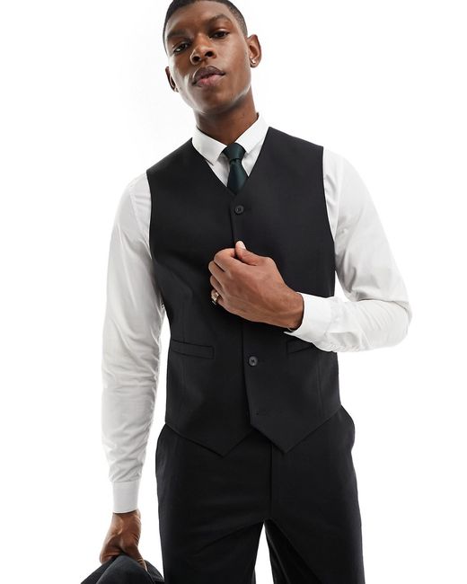 Asos Design slim linen mix suit vest