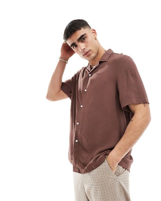 Asos Design relaxed fit shirt with revere collar