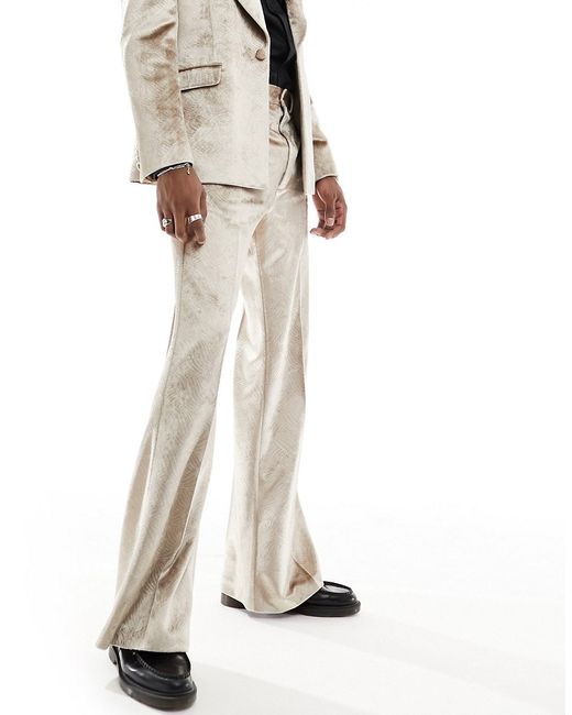 Asos Design vintage flare embossed velvet suit pants