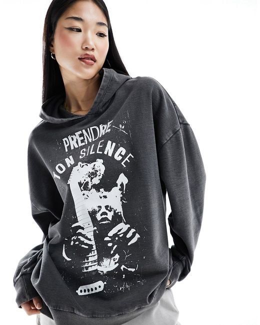 Asos Design oversized hoodie with indie band graphic