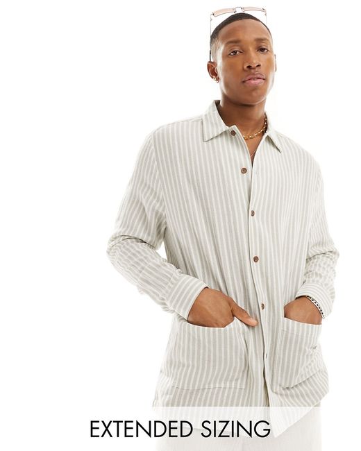 Asos Design relaxed shirt and white stripe-