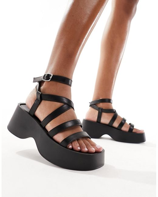Glamorous platform strappy sandals