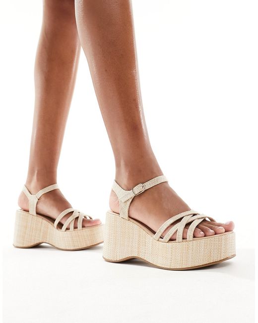 Glamorous platform sandals natural-