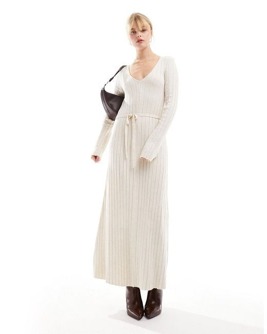 Pretty Lavish lightweight knit midaxi dress ecru-