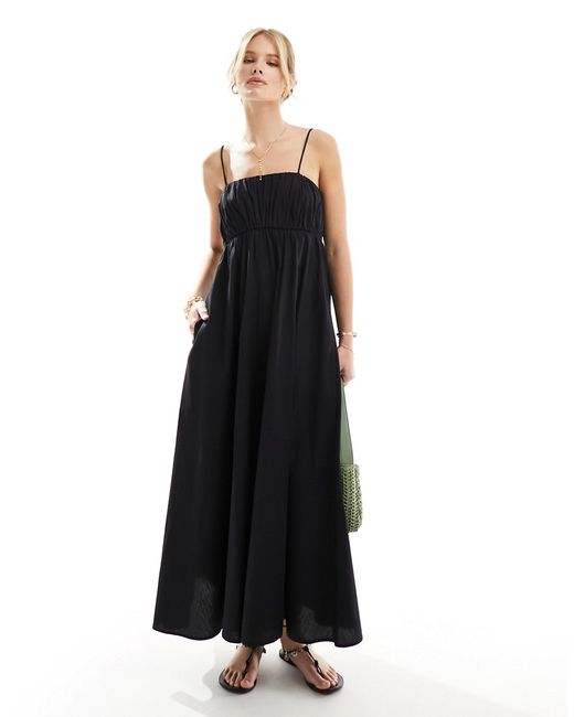Asos Design ruched bust maxi sundress with adjustable straps