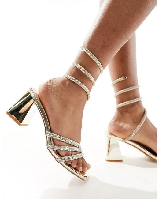 SIMMI Shoes Simmi London Tammie spiral heeled block sandal
