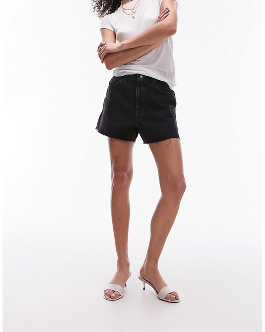 TopShop denim a-line shorts washed