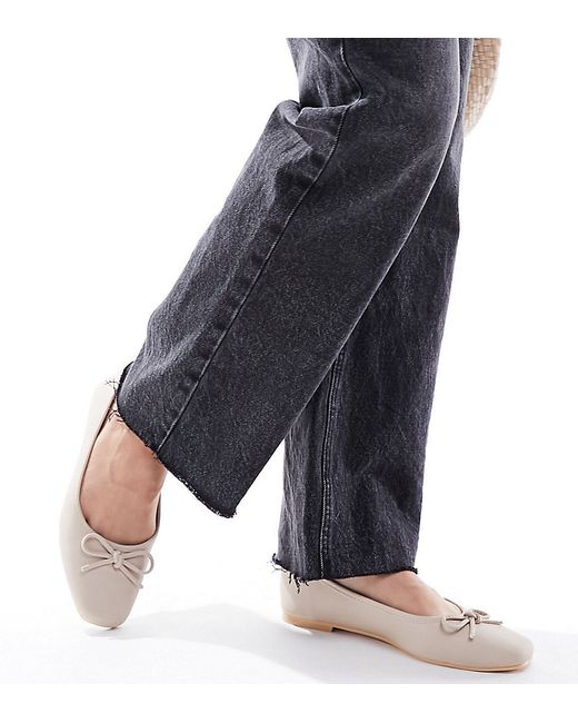 Truffle Collection wide fit bow detail ballet flats