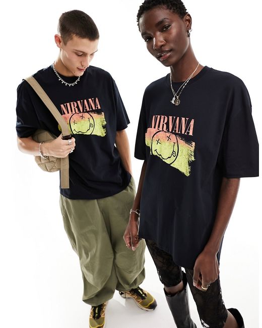 Asos Design oversized graphic T-shirt with Nirvana prints