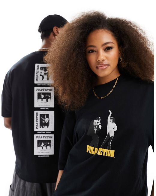 Asos Design oversized licensed T-shirt with Pulp Fiction graphic prints