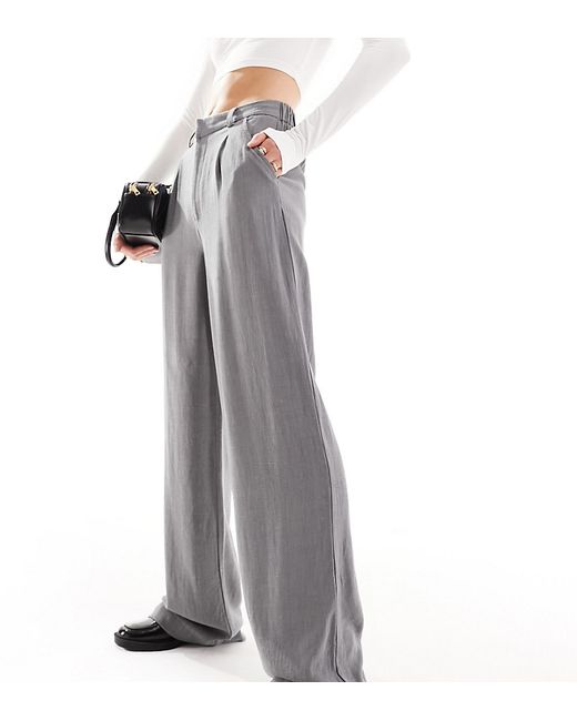 Asos Design Tall Wide leg dad pants with linen