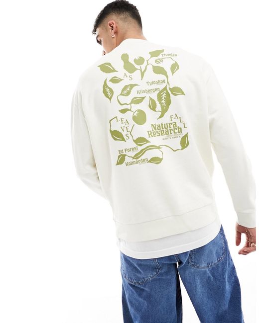 Asos Design oversized sweatshirt off white with back print-