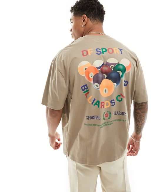 Asos Design Dark Future oversized T-shirt with back sports print