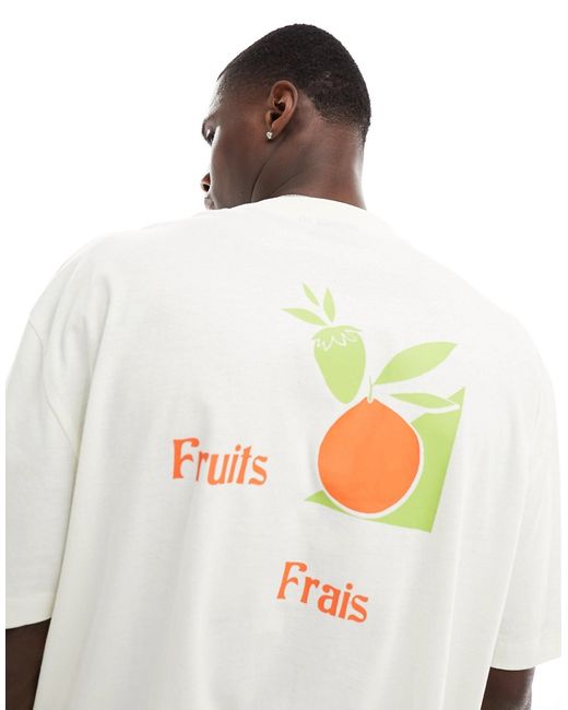 Asos Design oversized t-shirt off with back fruit print-