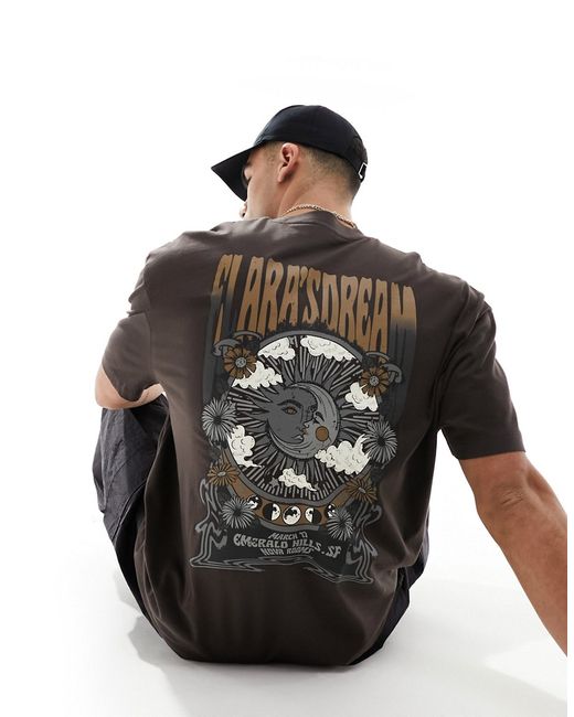 Asos Design oversized t-shirt with celestial back print