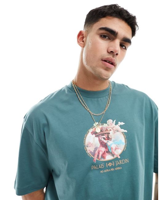 Asos Design oversized T-shirt with front cherub print