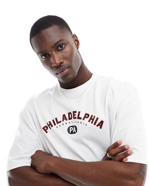 Asos Design oversized T-shirt with Philadelphia chest print