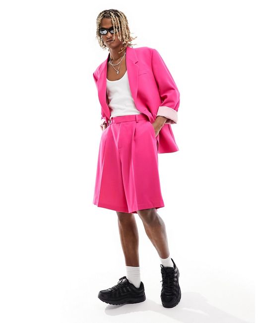 Asos Design bermuda suit shorts hot crepe
