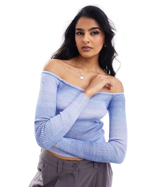 Cotton:On Cotton On off shoulder ribbed knit top ombre