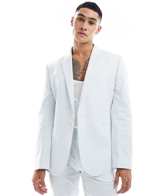 Asos Design slim gingham suit jacket