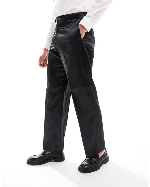 Asos Design wide suit pants satin