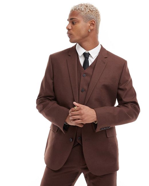 Asos Design slim linen mix suit jacket