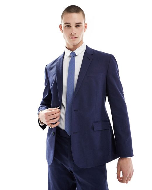 Asos Design slim with linen suit jacket