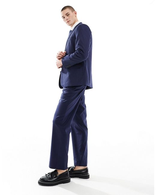 Asos Design straight with linen suit pants