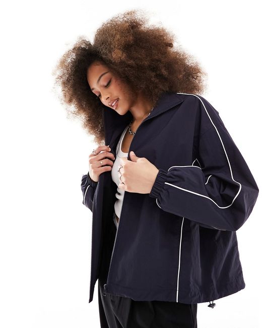 Asos Design track jacket with piping detail