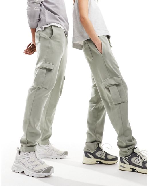 Asos Design tapered sweatpants with cargo pockets washed
