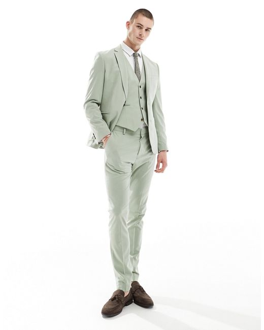 Asos Design skinny suit pants sage-