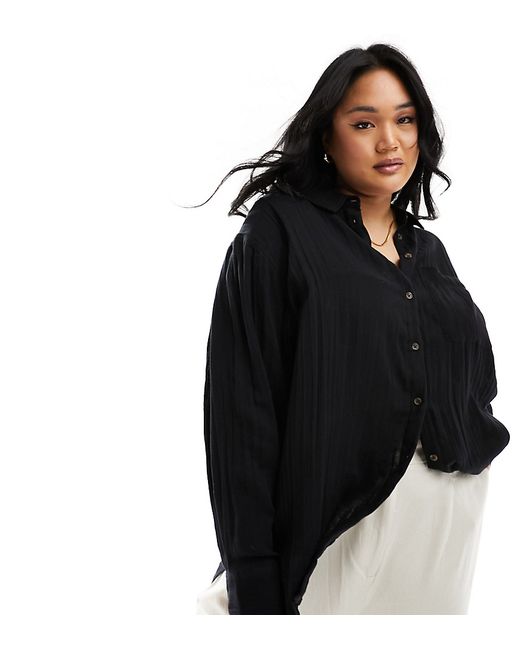 ASOS Curve DESIGN Curve oxford shirt cheesecloth