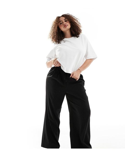 Asos Design Curve tailored pull on pants pinstripe