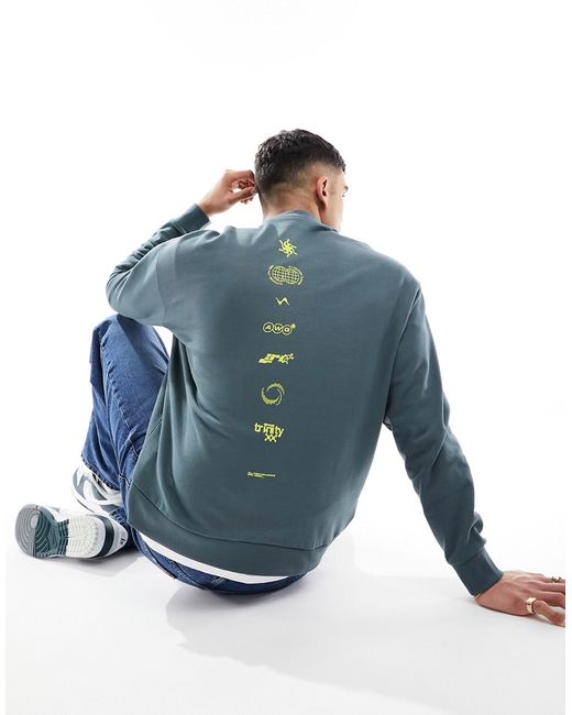 Asos Design oversized sweatshirt with back spine print
