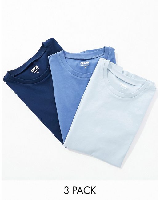 Asos Design 3 pack muscle fit crew neck T-shirt multiple colors