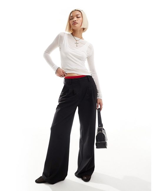Collusion relaxed wide leg tailored pants