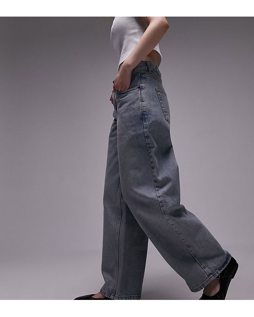 Topshop Petite cinch-back jeans dirty bleach-
