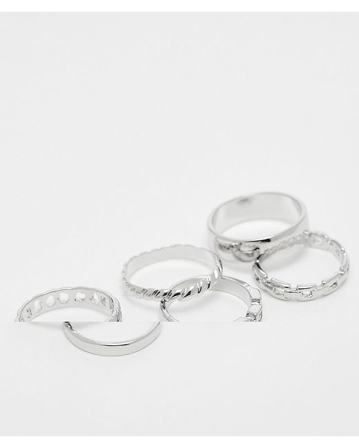 Faded Future pack of 6 molten band rings