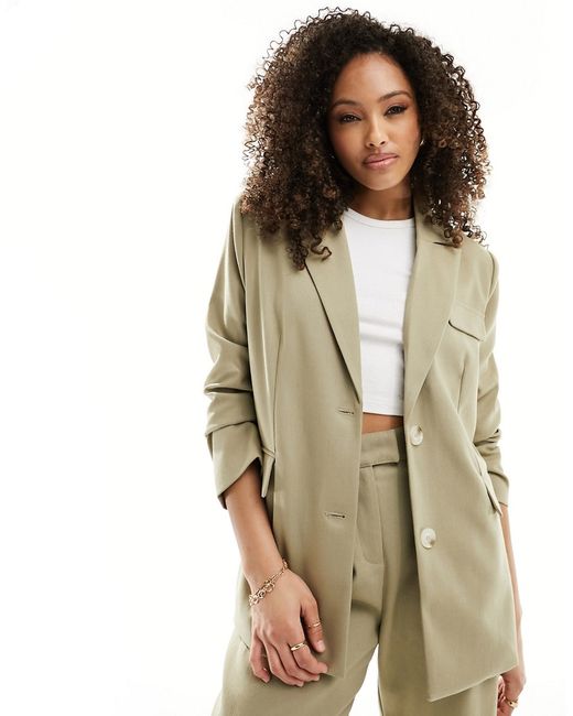 4th & Reckless tailored oversized blazer olive part of a set-
