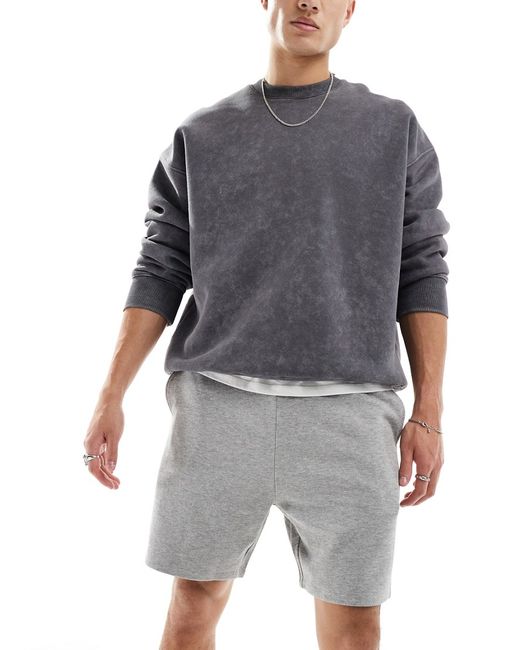Asos Design shorter length slim shorts heather