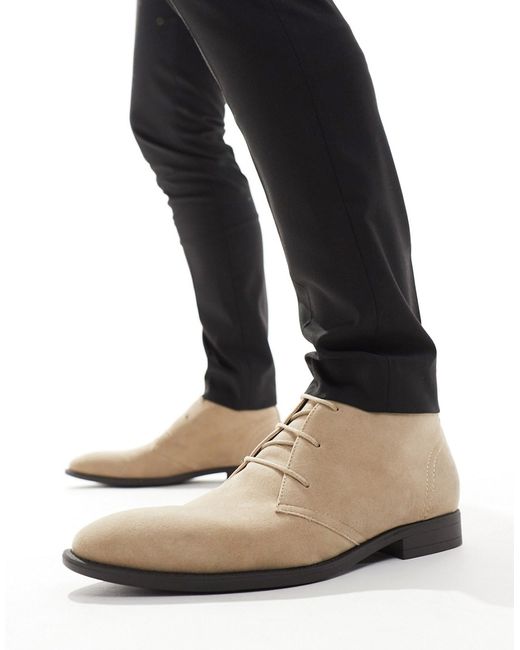 Asos Design chukka boots stone faux suede-
