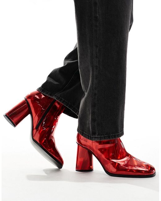 Asos Design heeled boots metallic